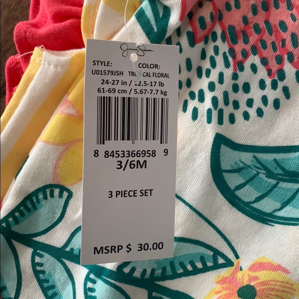 NWT Jessica Simpson 3 Piece Layette Set 3-6 Months - Picture 5 of 6